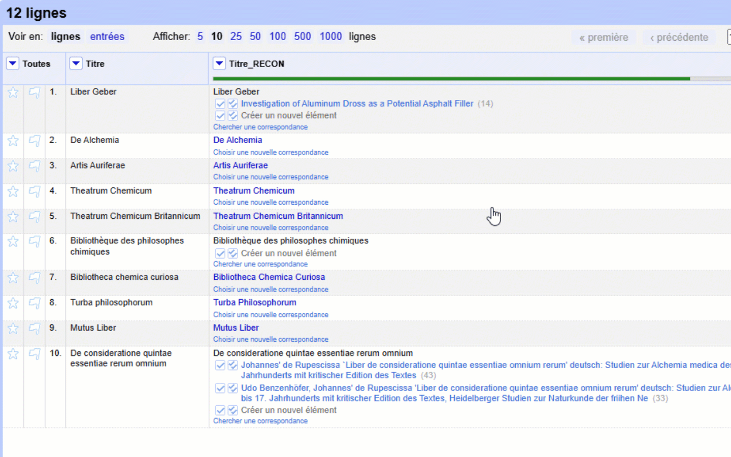 Animation montrant comment lancer une nouvelle recherche à partir d'une donnée.