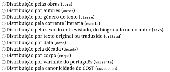 Distribuições próprias da Literateca, mostrando as opções